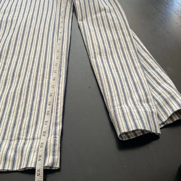 Madewell Emmett Wide-Leg High Waist Pant, White with Blue Stripe Size 25 - Picture 8 of 10